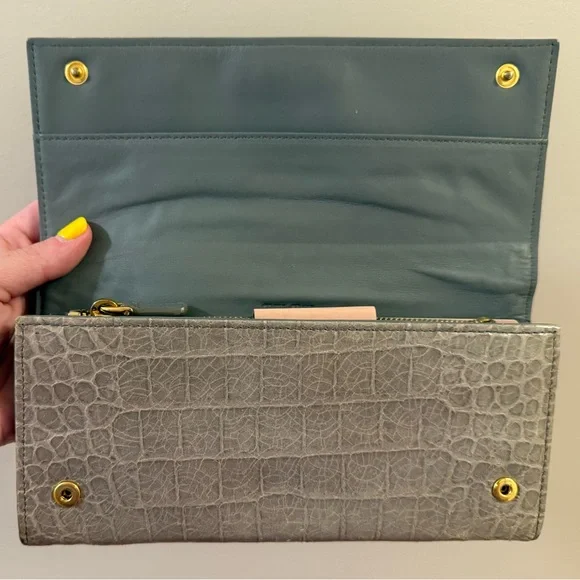 Miu Miu - Taupe Crocodile Embossed Wallet - Picture 7 of 9